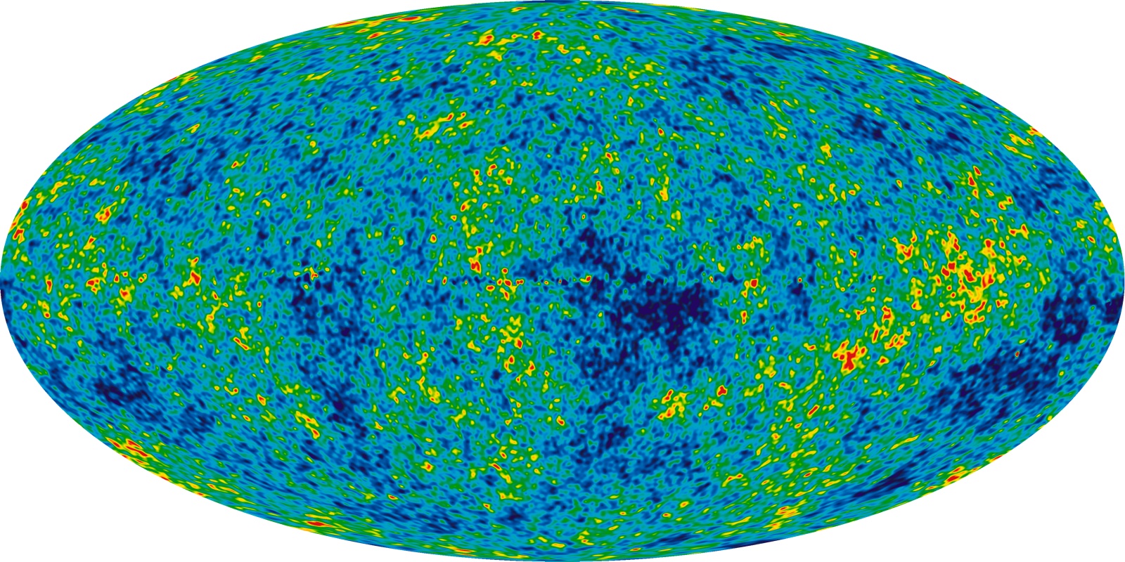 The cosmic microwave background: an oval all-sky map of tiny temperature fluctuations in the oldest light in the universe